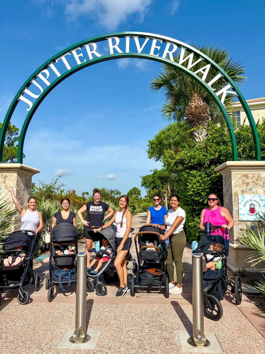 The group under the Jupiter Riverwalk arch